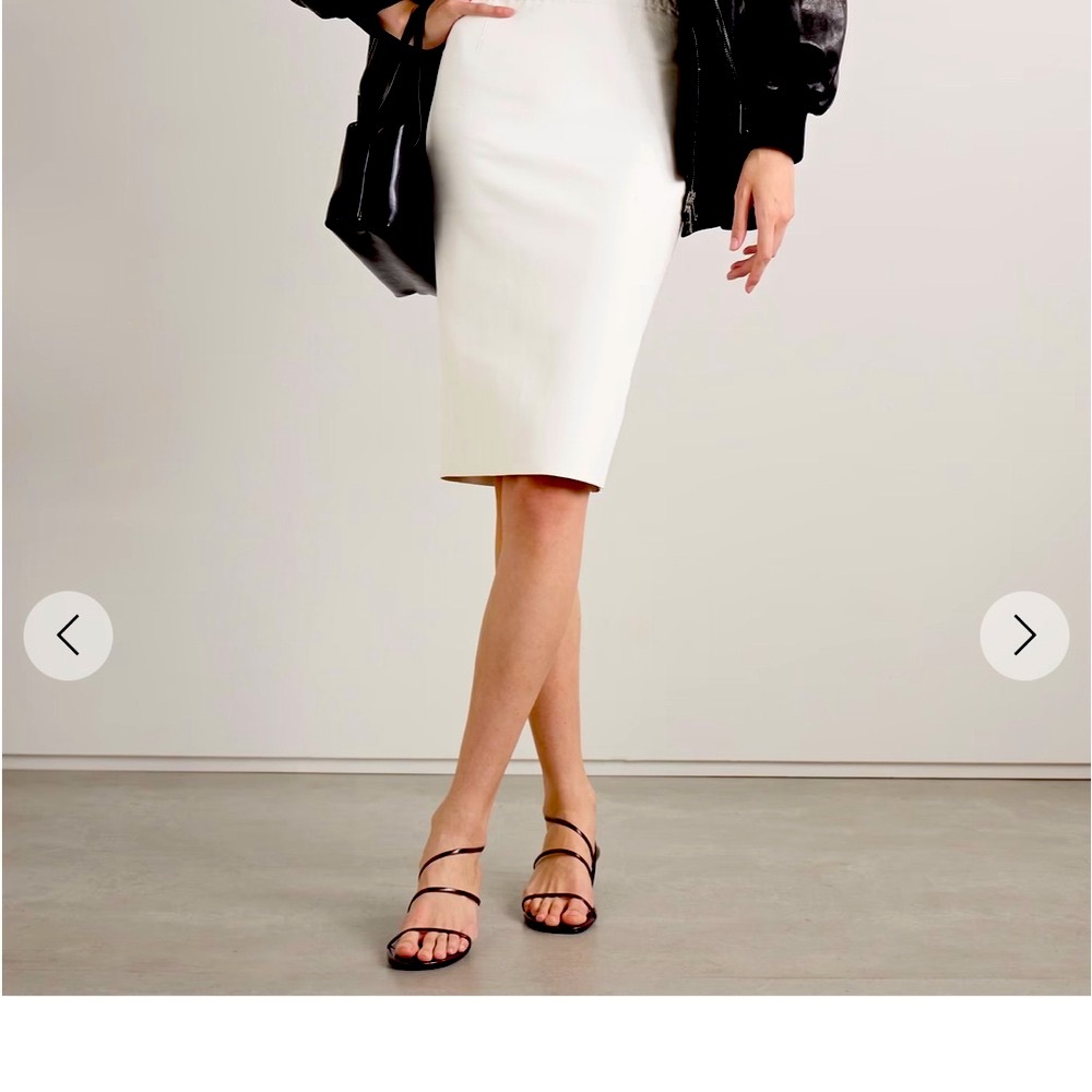 Stouls Gilda white leather pencil skirt xxs